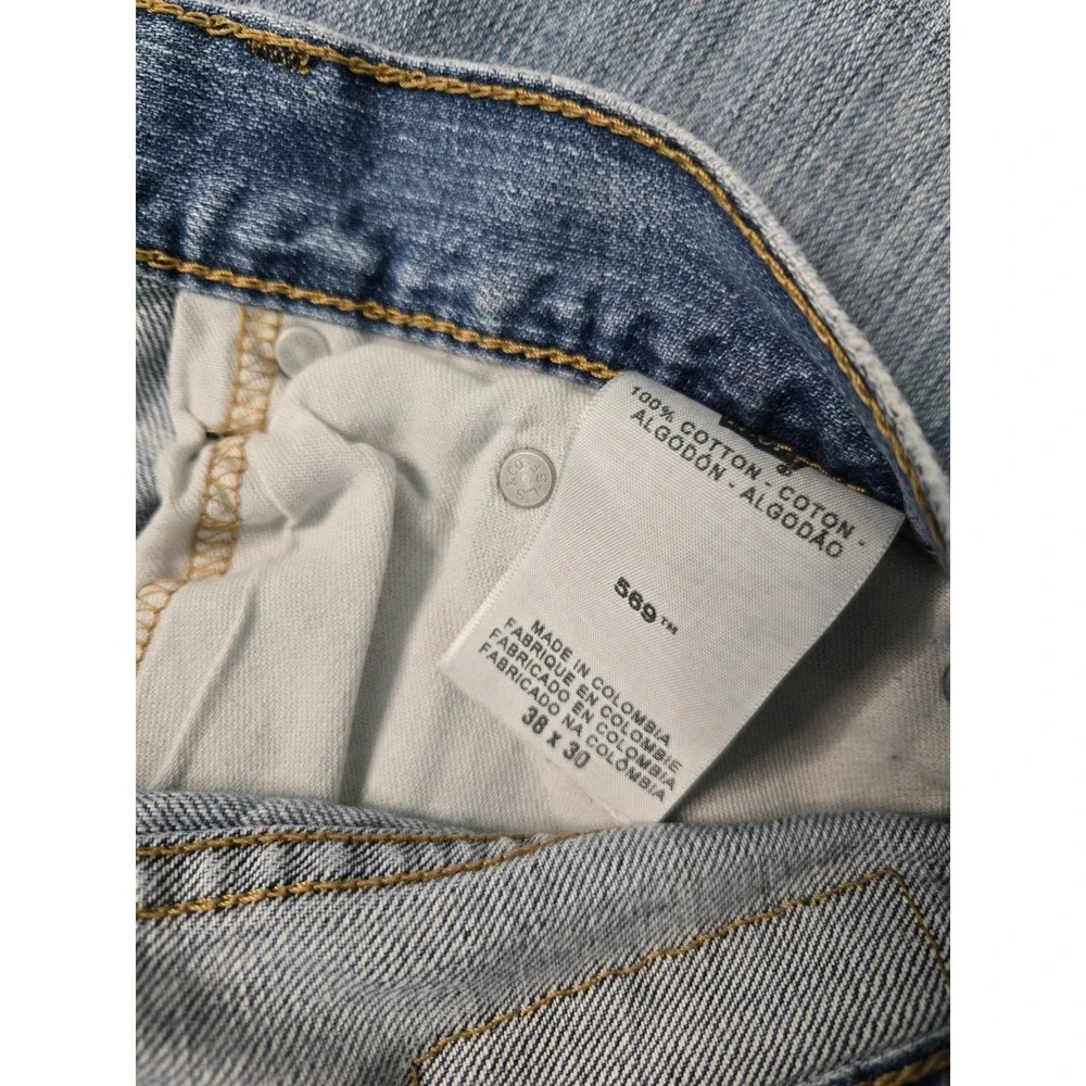 Levi's 569 Jeans Mens 38x30 Blue Dark Wash Denim ‎ Loose Straight Baggy Skater